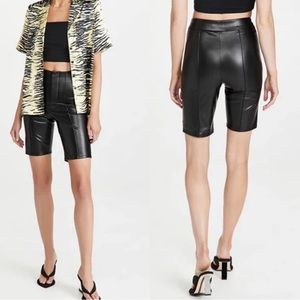 GOOD AMERICAN Better Than Leather Bike Shorts Black New With Tags